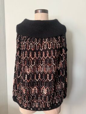 Vintage Missoni Italy Wool Knit Sweater — IT 38 / US XS-S | Black Rust Wave